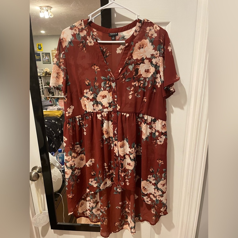 Floral high low shirt